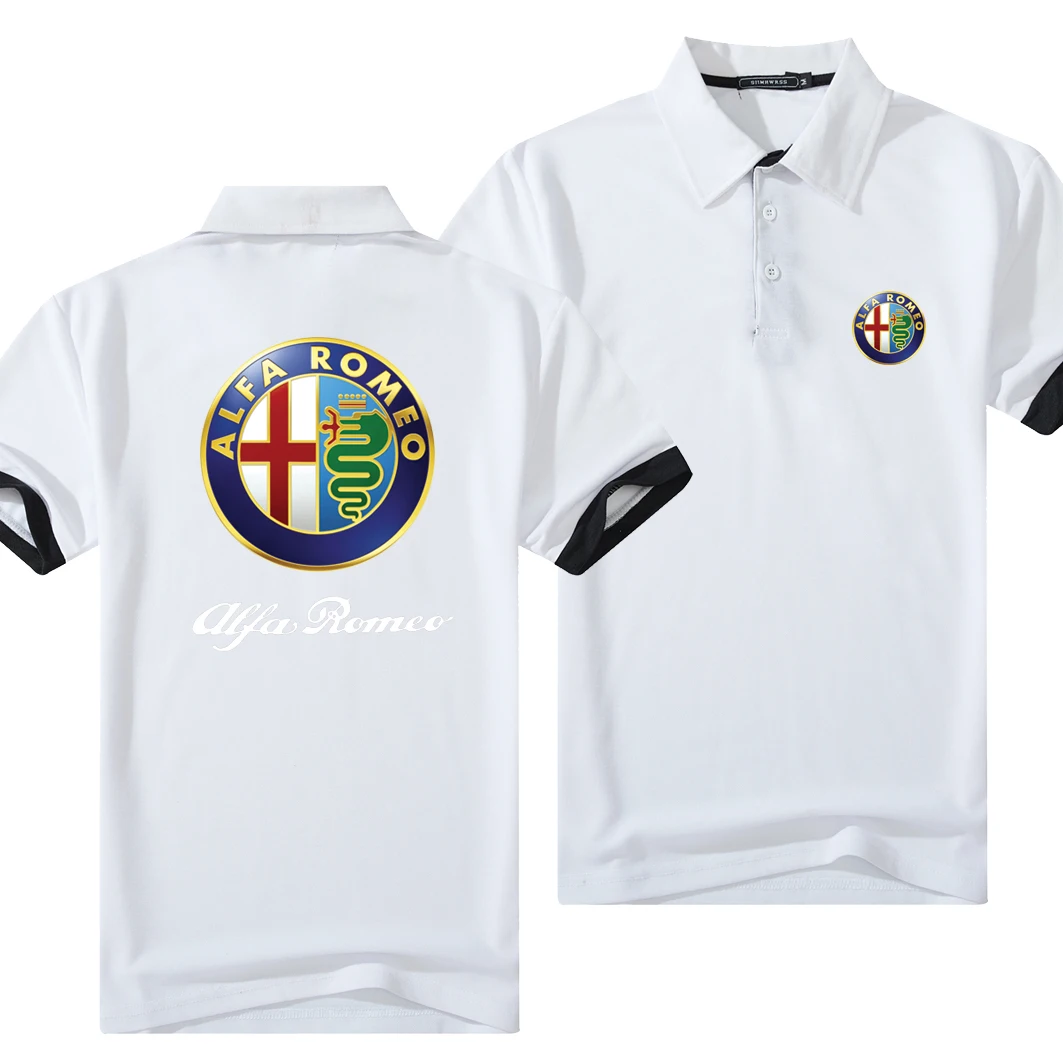 

2022 New Summer Fashion Alfa Romeo Lapel Polo Men Cotton Leisure Tee Shirts Casual Breathable Short Sleeve 5 Color
