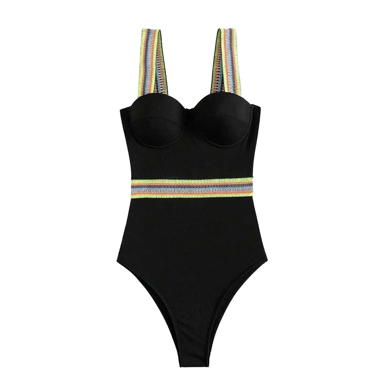 

Women's Deep V Neck Swimsuits Ruffled Backless Swimwear Mesh Slimming Bathing Suit Men's Long Shorts