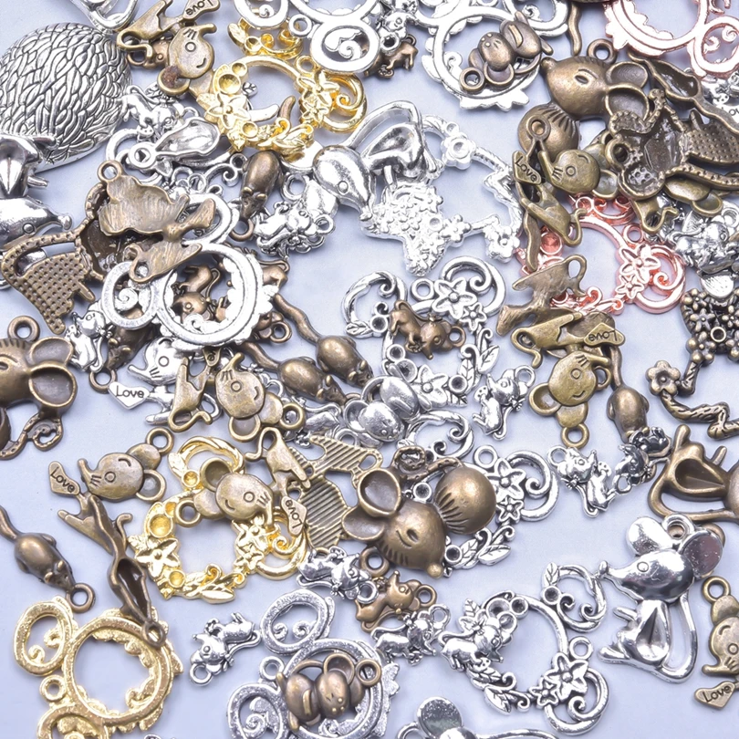 

Metal Animal Cute Lucky Mouse Charm For Jewelry Making Bulk Love Handmade Necklace Earrings Keychain Pendant Materials Supplies