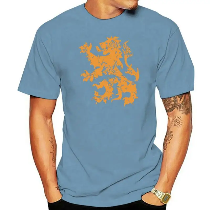 

New Cool T-Shirt Men Fashion Tee Shirts Fashion Logo Printing T Shirts Men's Netherlands Dutch Lion O-Neck T-shirts