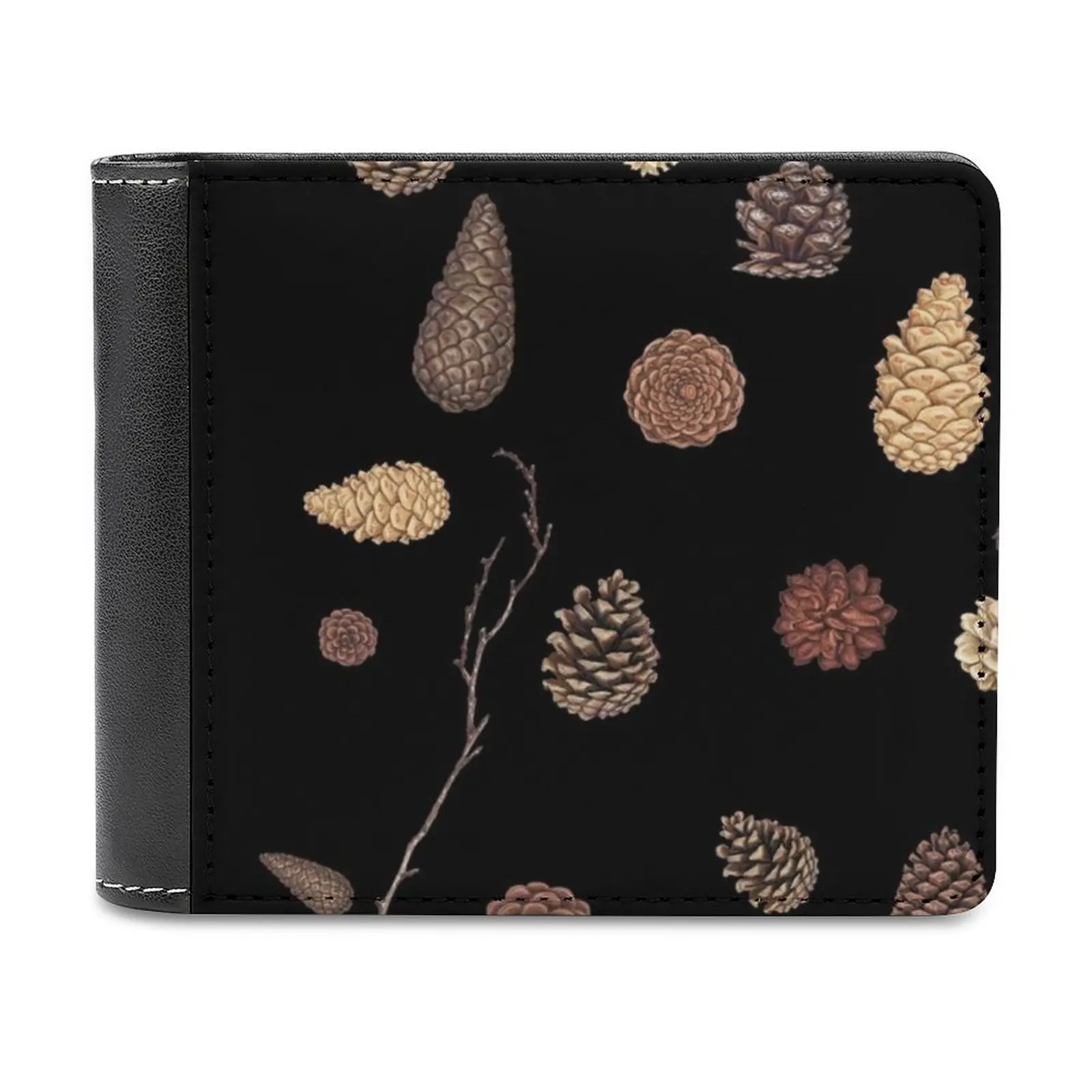 

Pine Cones Tree Vintage Pinecone Collection Botanist Vintage Leather Wallet Men's Wallet Diy Pers