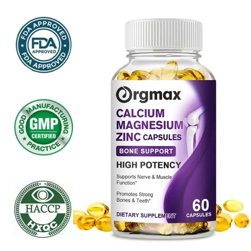 

Orgmax Calcium Magnesium Zinc Nutririon Dietary Supplement Vitamin D3&Citrate Bones&Teeth Nerve&Muscle Health Muscle Soreness