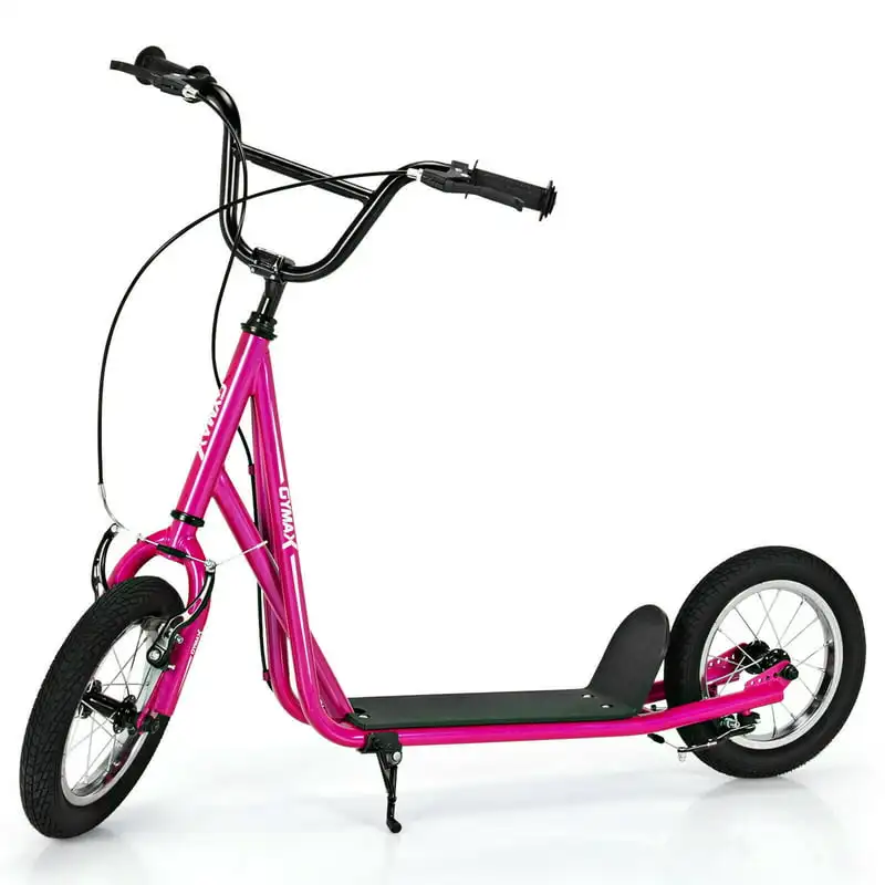 

Kick Scooter with Carbon Steel Frame and 12 In. Air Filled Wheel, Pink
