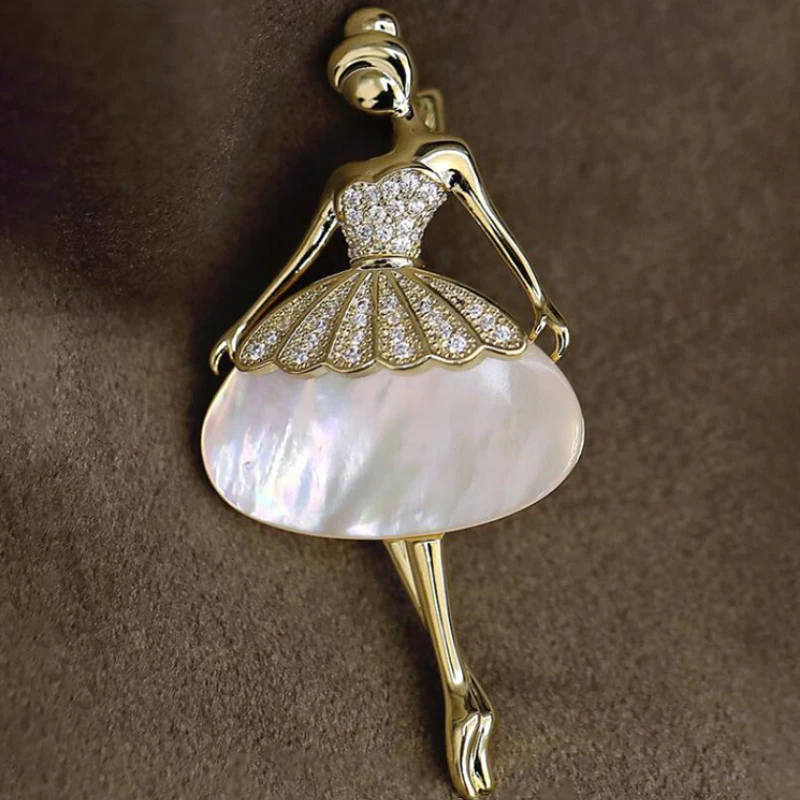 

Fashion Rhinestone Cute Dancing Girl Brooches Crystal Ballet Dancer Brooch Pins For Women Wedding Corsage Accessories Jewelry