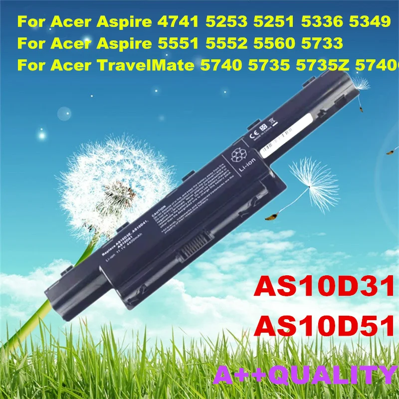 Фото Аккумулятор AS10D31 AS10D51 для Acer Aspire 4741 5253 5251 5336 5349 5551 5552 5560 5733 для TravelMate 5740 5735 5735Z 5740G №1