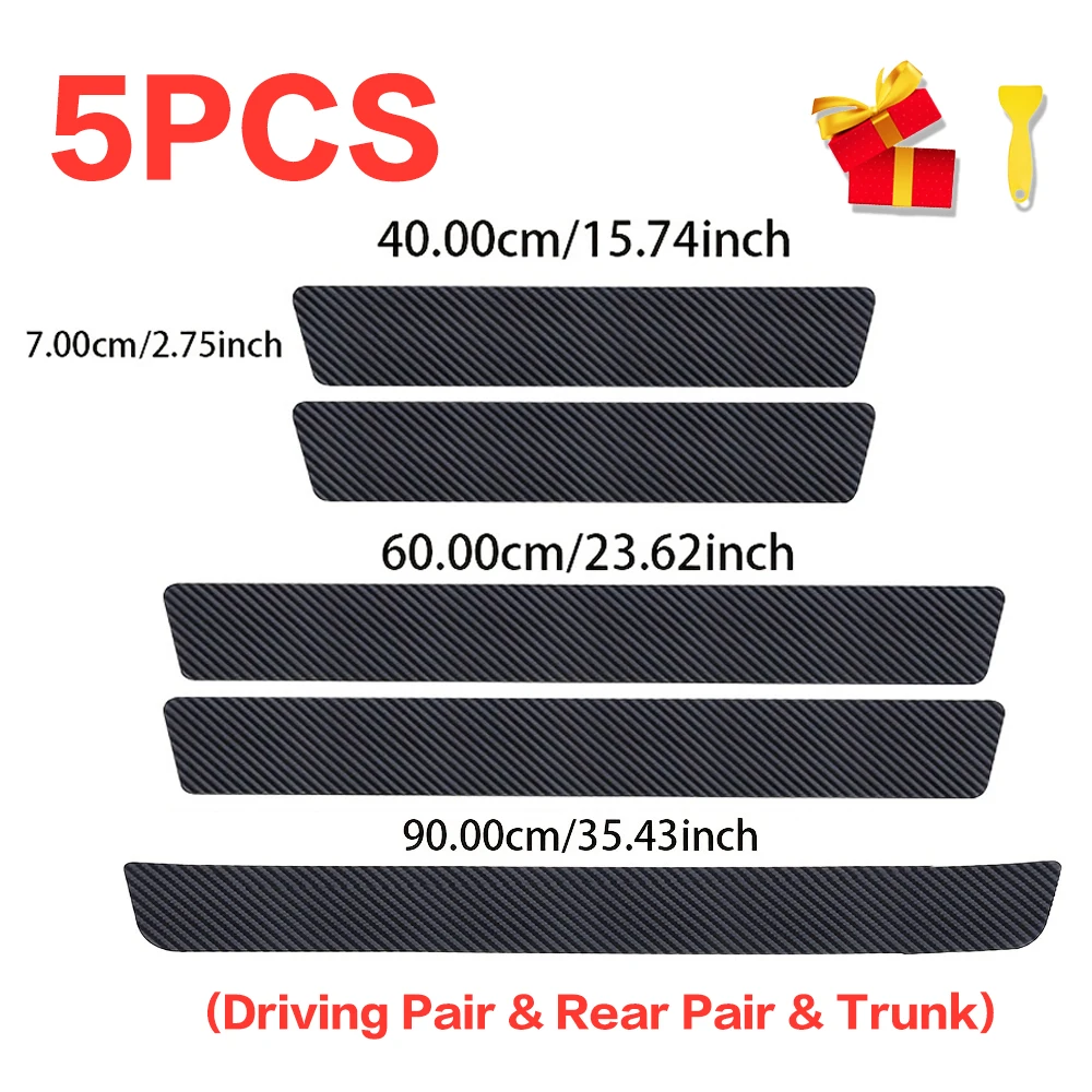 Защита порога автомобиля, углеродное волокно для порога, накладка, пленка, сделай сам, водонепроницаемая полоса против царапин, наклейка, декор багажника