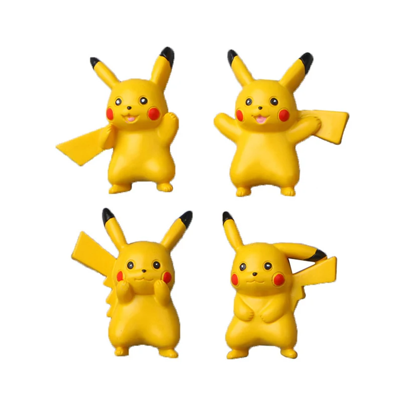 

4 шт./партия, аниме фигурки героев мультфильма «Покемон Пикачу»