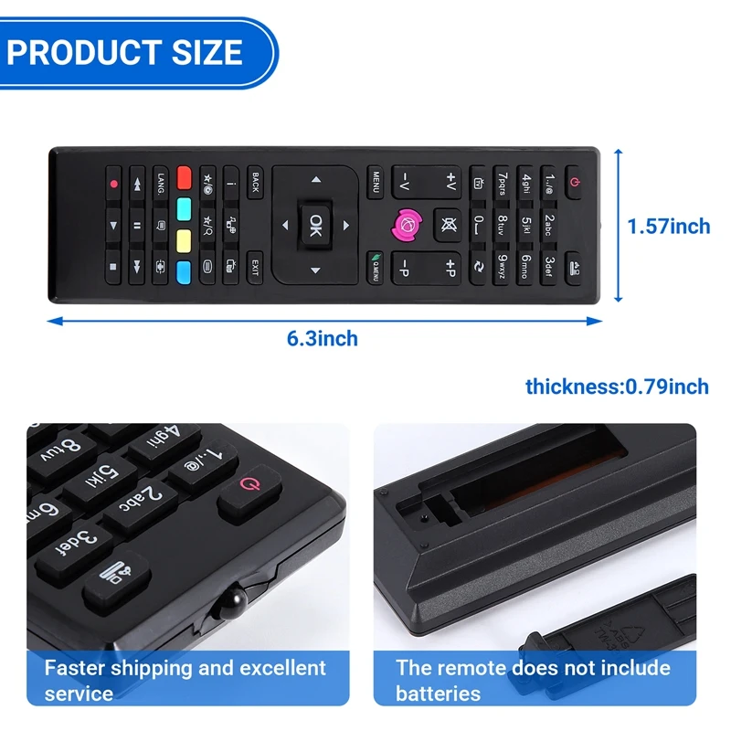 Замена пульта дистанционного управления RC4875 подходит для JVC Telefunken LED TV TE32182B301C10