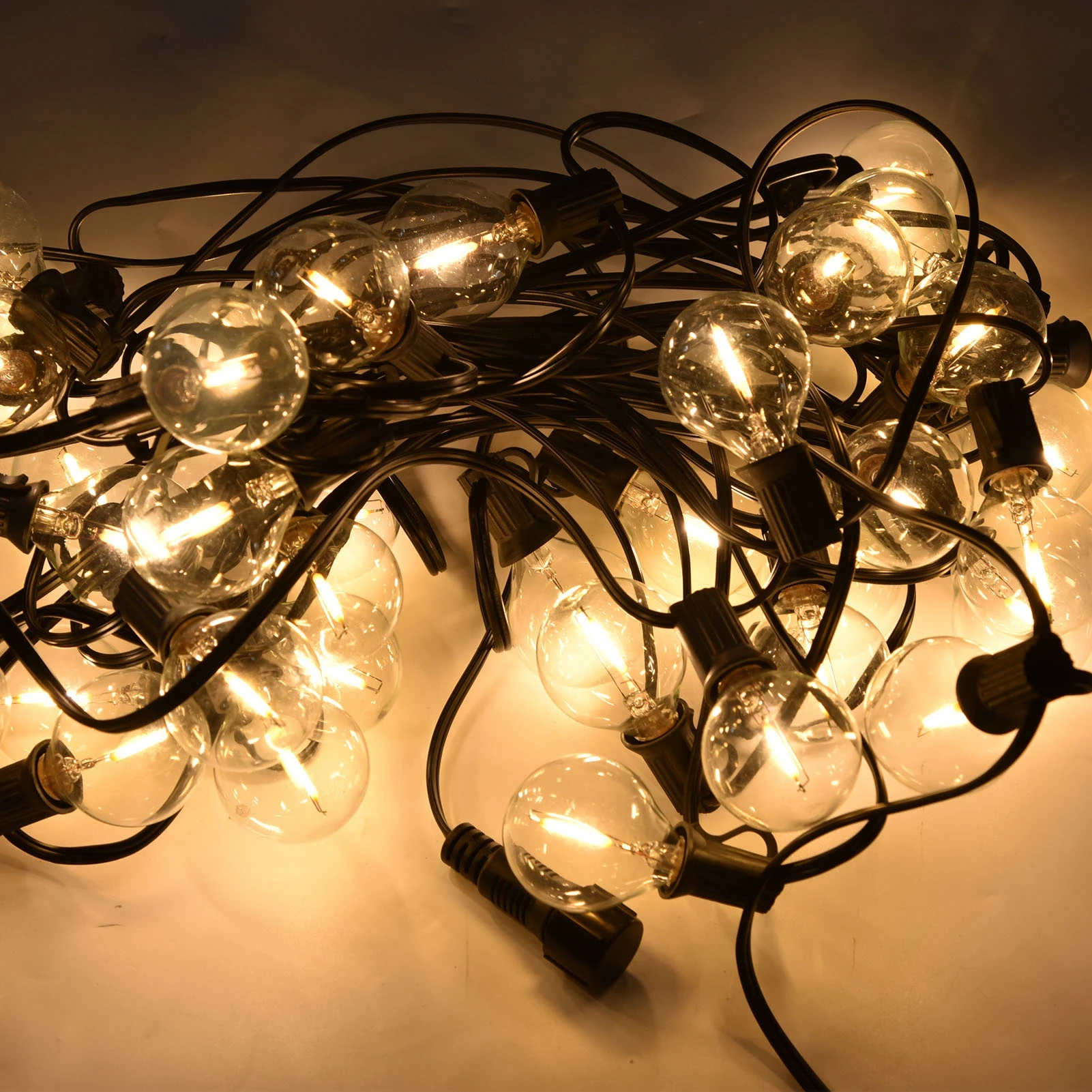 G40 50LED Ball Light String IP45 Водонепроницаемый Открытый Сад Внутренний двор Газон