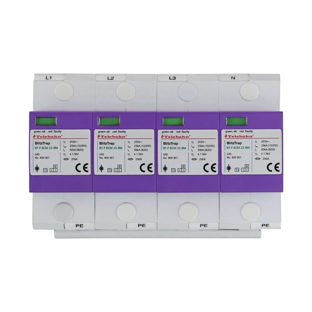 Телебан BT P BCM 25 RM/4P 3-фазная защита от перенапряжения 255 В 100 кА