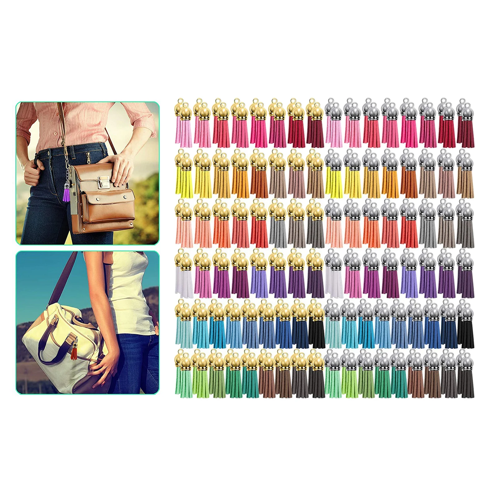 

200Pc Leather Tassel Pendant Bag Purse Key Chain Handbag DIY Jewelry