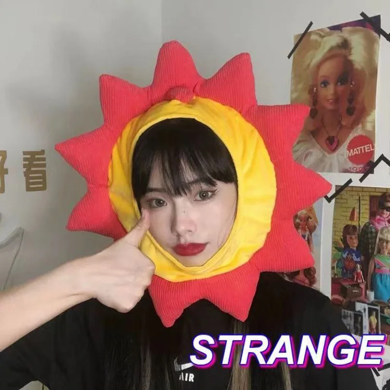 

CreativeFlower Pattern Headgear Clown Mask Sunflower Sports the Opening Ceremony Admission Hand Take Flower Dance Prop Party