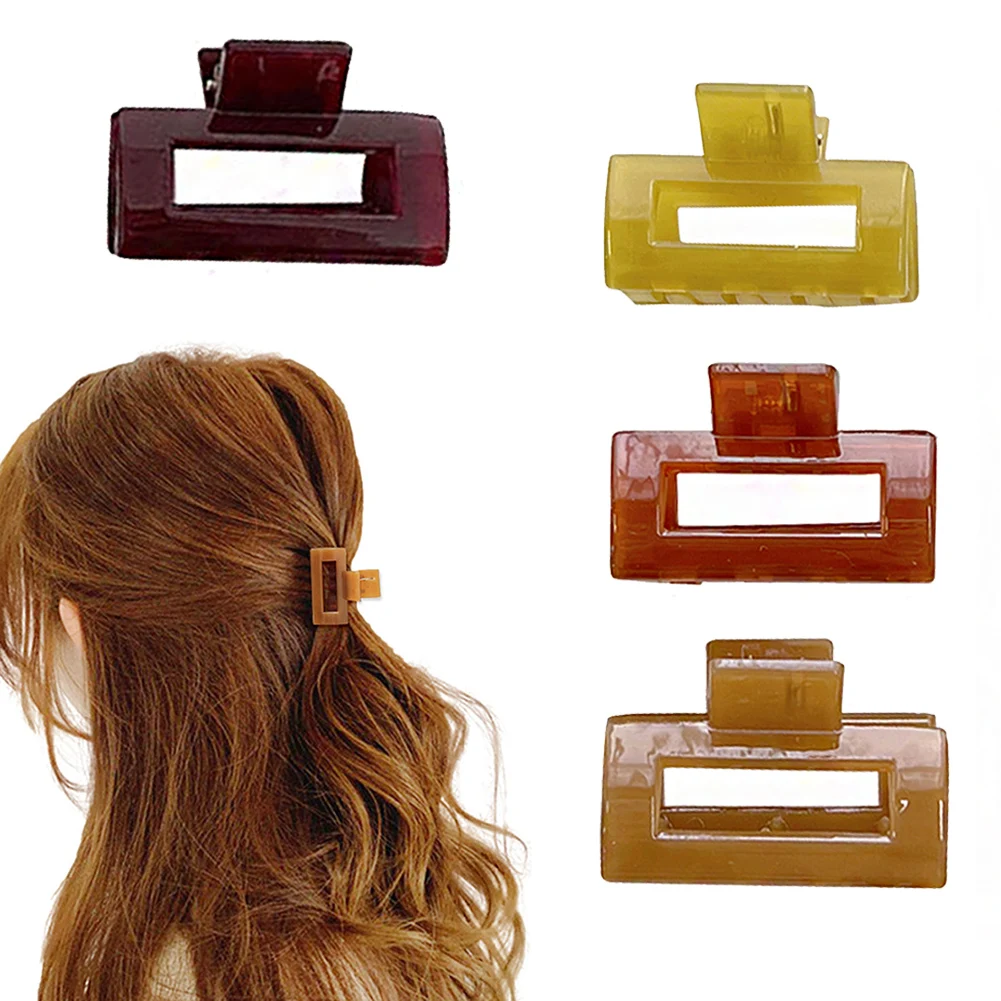 

New Jelly Color Hair Claw Clip For Women Girls Plastic Transparent Hair Claw Clamps Crab Headwear Hair Accessories Gift 2022 New