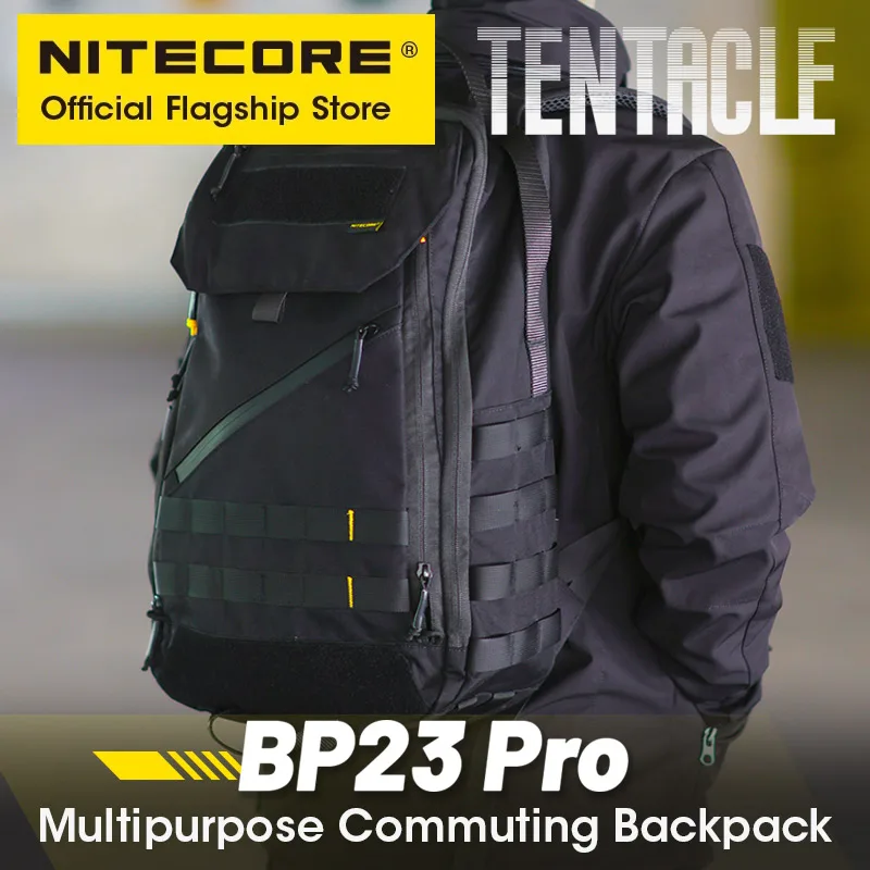 

NITECORE BP23 PRO 23L Commuter Backpack 500D Cordura Fabric Overnighter Trekking Fishing Sport Molle System for 15.6" Laptop