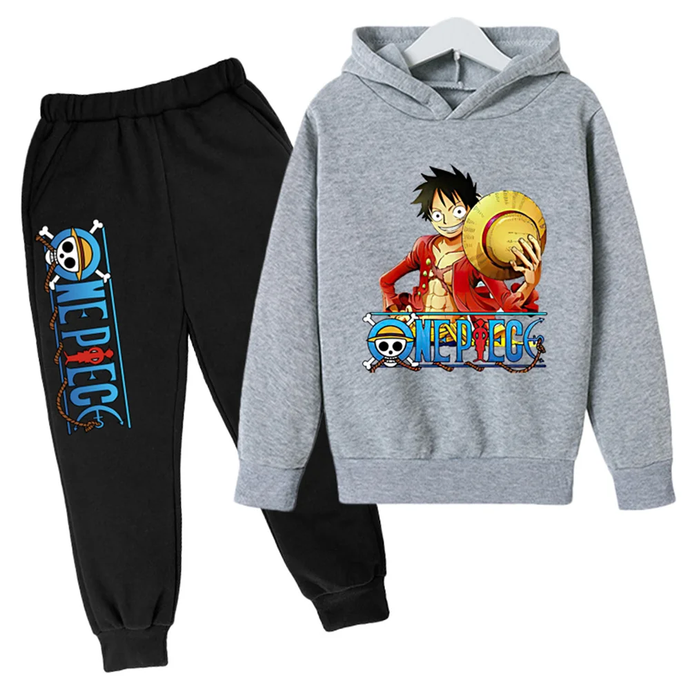 

2023 New Anime One Piece Hoodie Set Kids Sonic Sweatshirt Stranger Things Pullover Fashion Baby Boy Clothes Girls