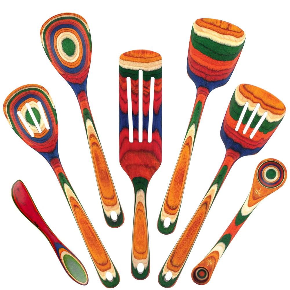 

Marrakesh Collection 7 Piece Wooden Cooking Utensil Set, Safe for Nonstick