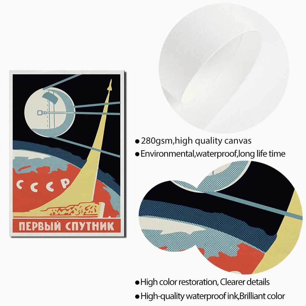 Настенный постер Mars Rocket винтажный художественный ретро-постер с принтом