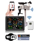 Метеостанция с Wi-Fi и Интернетом, беспроводная комнатная и уличная метеостанция с датчиком дождя, прогноза погоды, ветра, датчик температуры и влажности