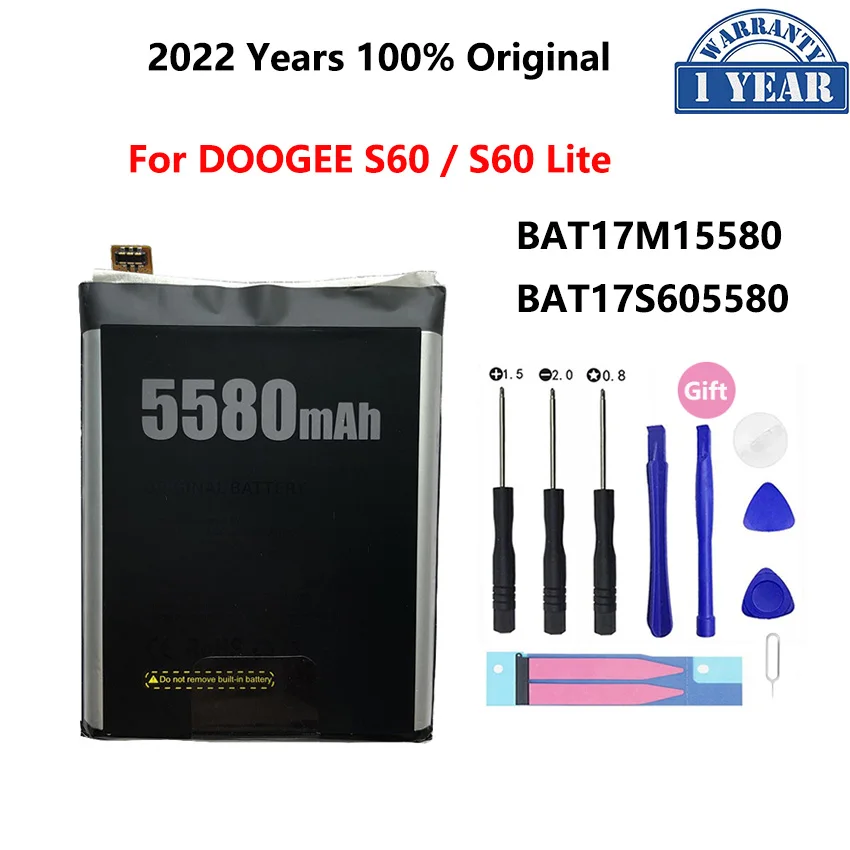 

100% New Original DOOGEE S60 BAT17M15580 BAT17S605580 Replacement 5580mAh Parts backup battery for DOOGEE S60 Lite Smart Phone