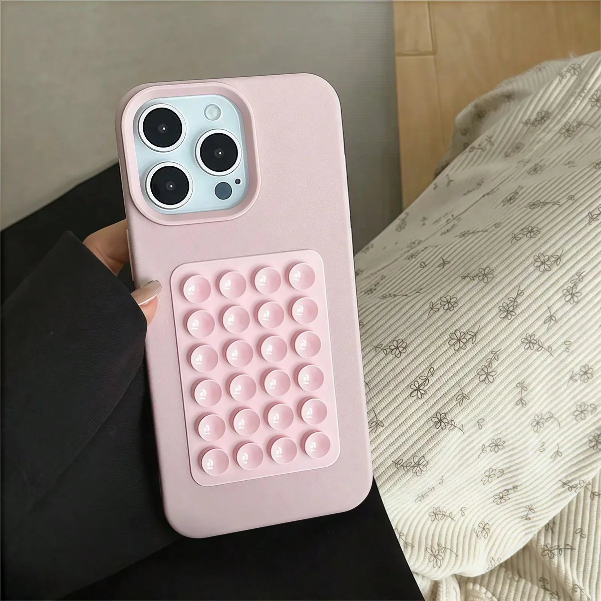 Фото Чехол для телефона с 3D присоской и узором личи для iPhone 17 16 15 Pro Max Plus 16E 14 13 12 11 Pro Max X XS XR, противоударный чехол №1
