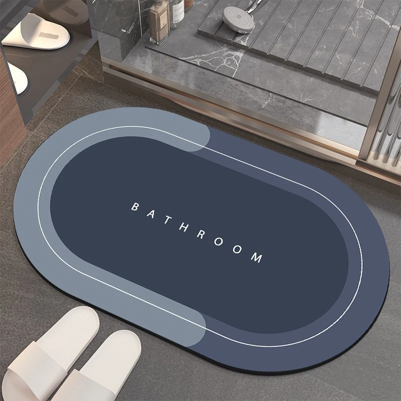 

Household Products Bath Mat Bathroom Rug Nappa Skin Blue Pink Beige Round Square Quick Drying Non-slip