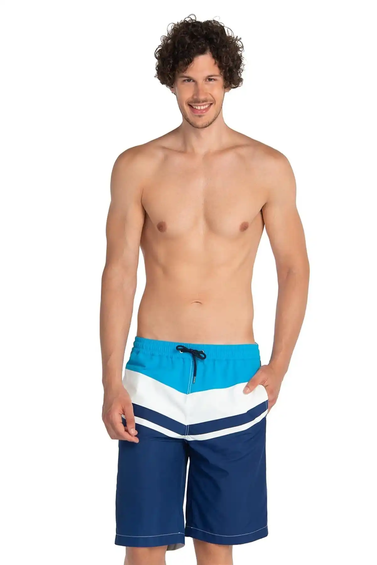 

Men's Surf Shorts Swim ShortsPartially icron Long Shorts Navy