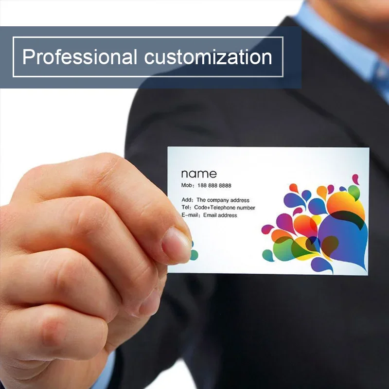 100 шт. персонализированные визитные карточки с цветным принтом ламинированные