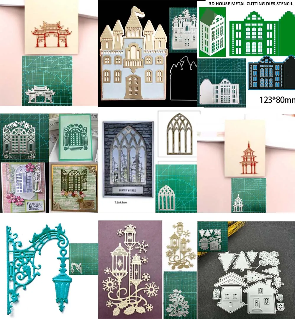 

Castle building Metal Cutting Dies Stencils For DIY Scrapbooking Decorative Embossing Handcraft Die Cutting Template