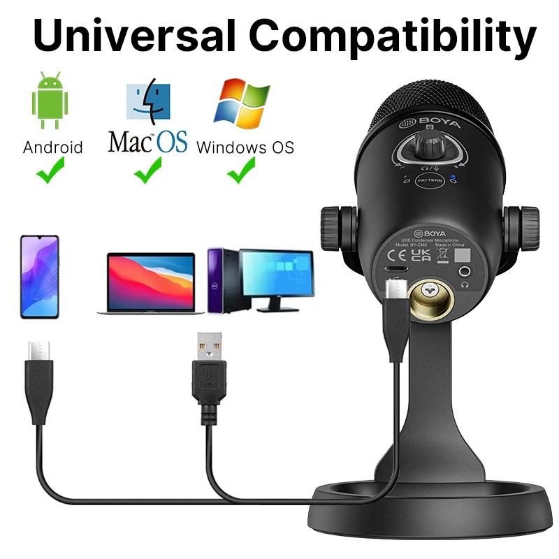 Микрофон Boya BY-CM5 USB настольный микрофон для записи в реальном времени смартфонов
