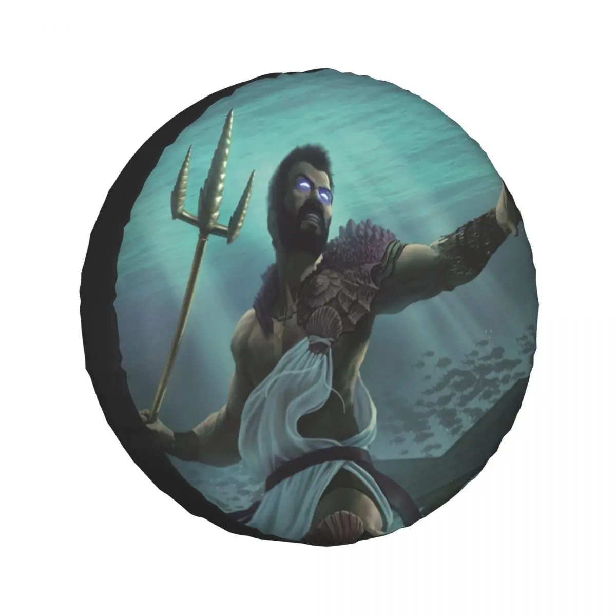 

Greek Mythology God Of Sea Spare Tire Cover Universal Waterproof Protection Wheel Cover Fit for Jeep Trailer SUV Camper Vehicle