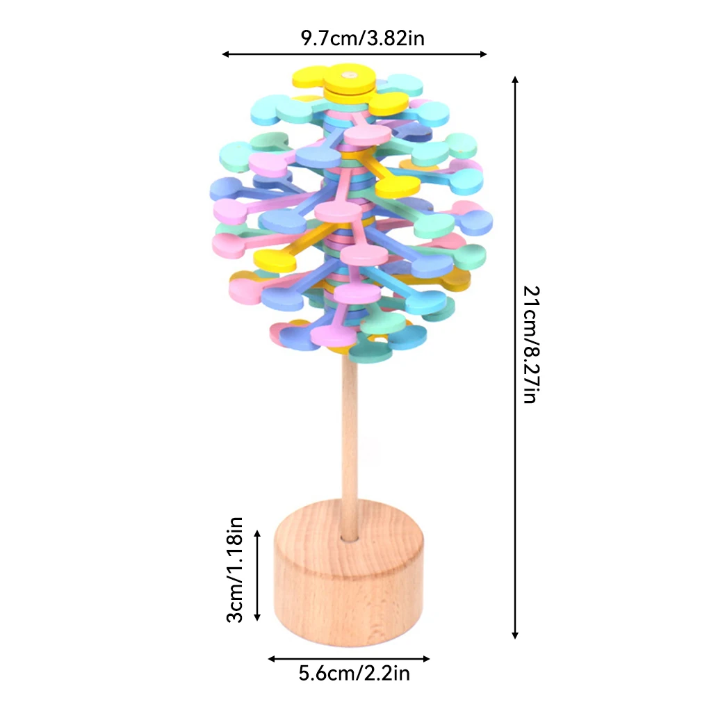 

Rotating Lollipop Wood Parent-child Colorful Educational Toys Decompression Ornament Housheold Home Office Decoration