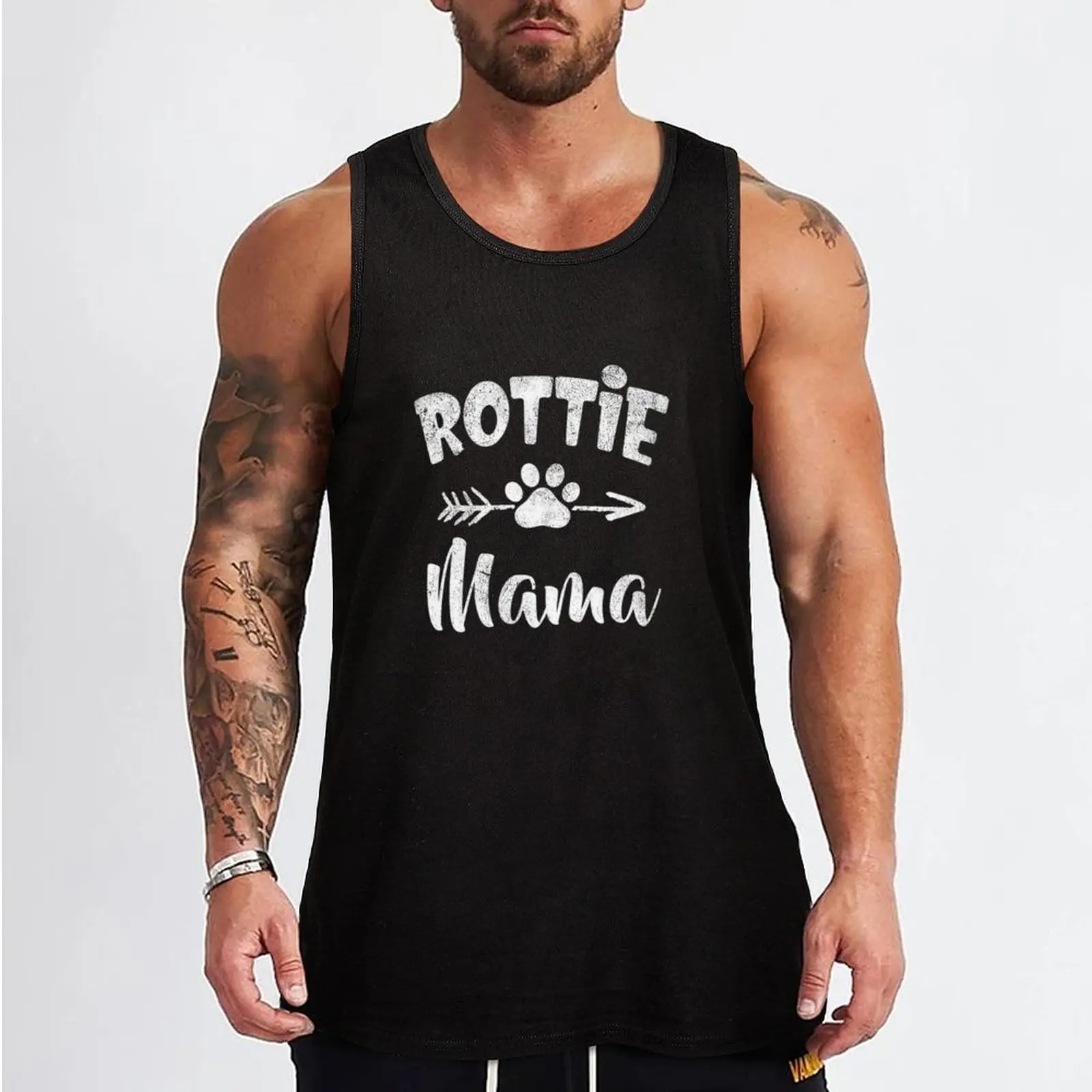 Мужская футболка Rottie Mama Paw из хлопка