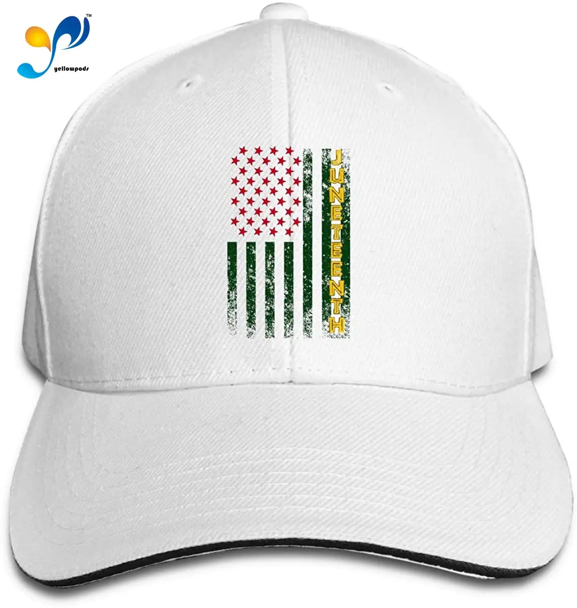 

Women's and Men's Classic Pointed Cap Casquette Juneteenth American Flag