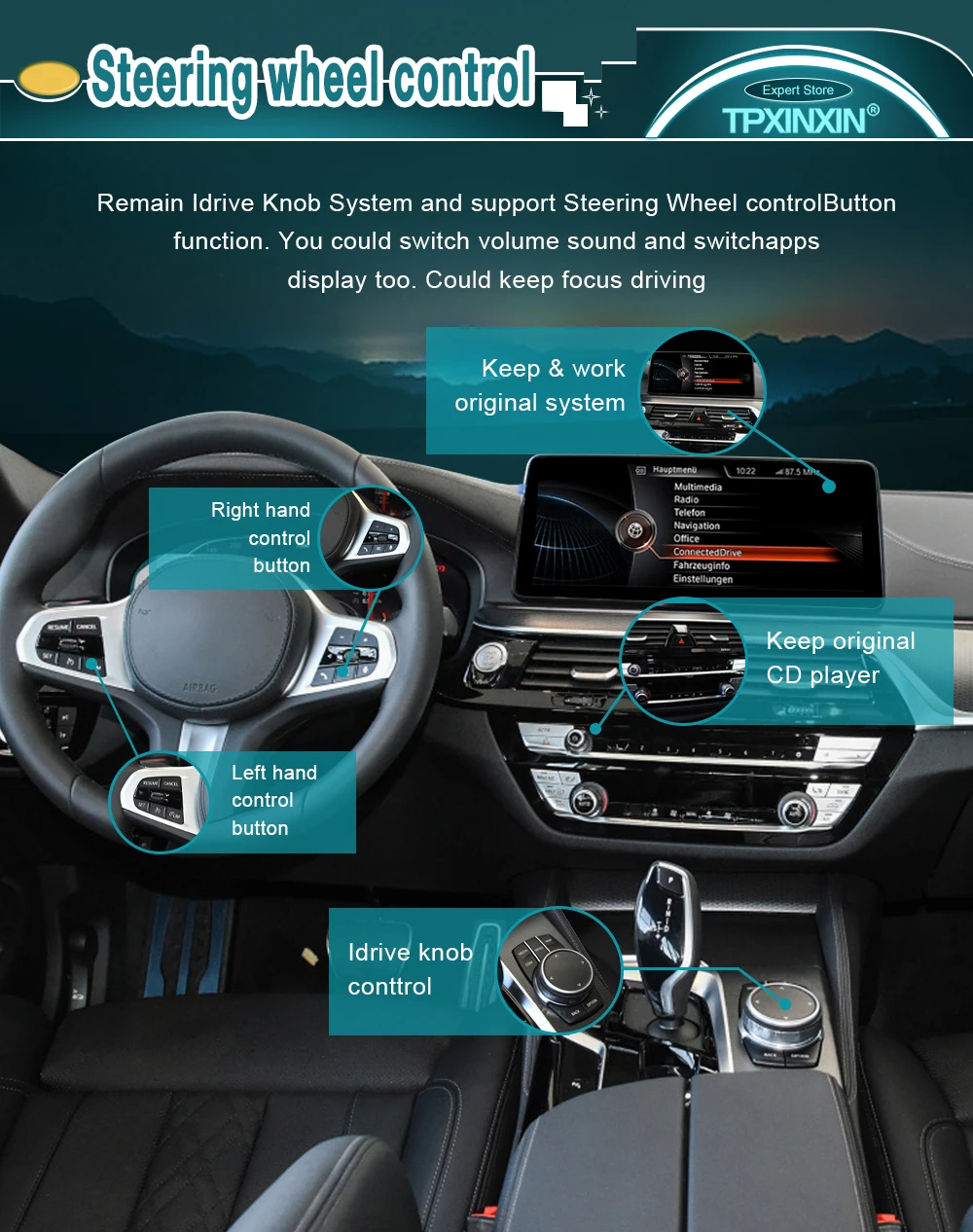 Синие лучи экран для BMW 5 серии F10/F11/520d 2011-2017 CIC/NBT Система Android автомобильное радио
