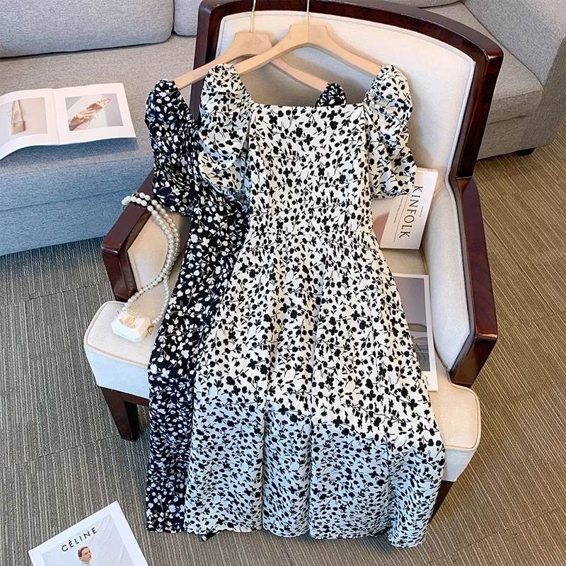 Новое летнее длинное платье с короткими рукавами во французском стиле Pure Desire