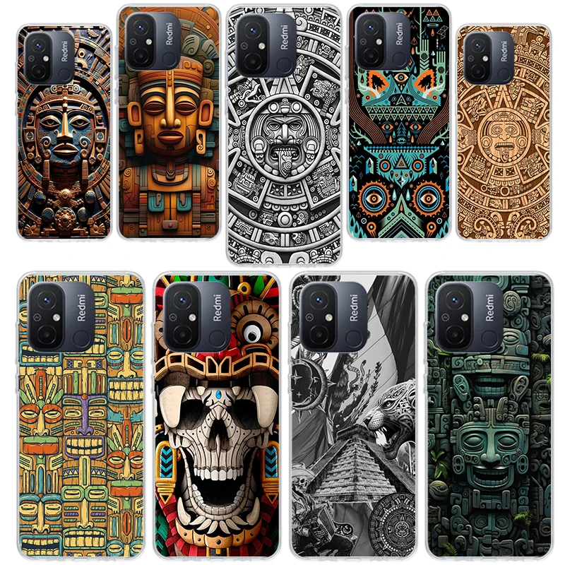 Чехол для телефона Mayan Stone Totem Pole Xiaomi Redmi 12 10 9 9A 9C 9T 12C 8 8A 7 7A 10A 10C 6 6A K70 K60 K20 K40 Pro S2 Soft Cover