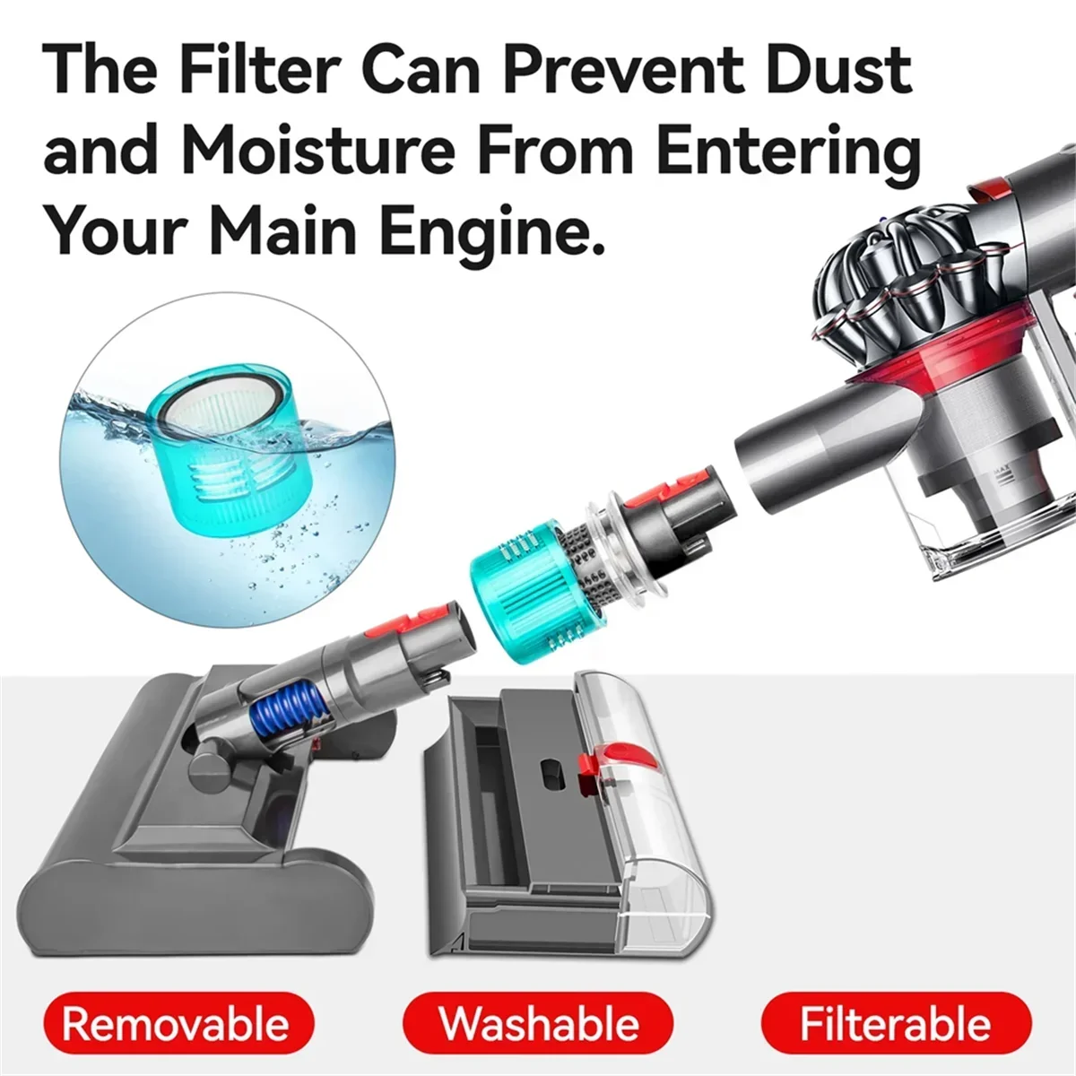 Мягкая бархатная насадка для щетки пылесоса Dyson V7 V8 V10 V11 V15