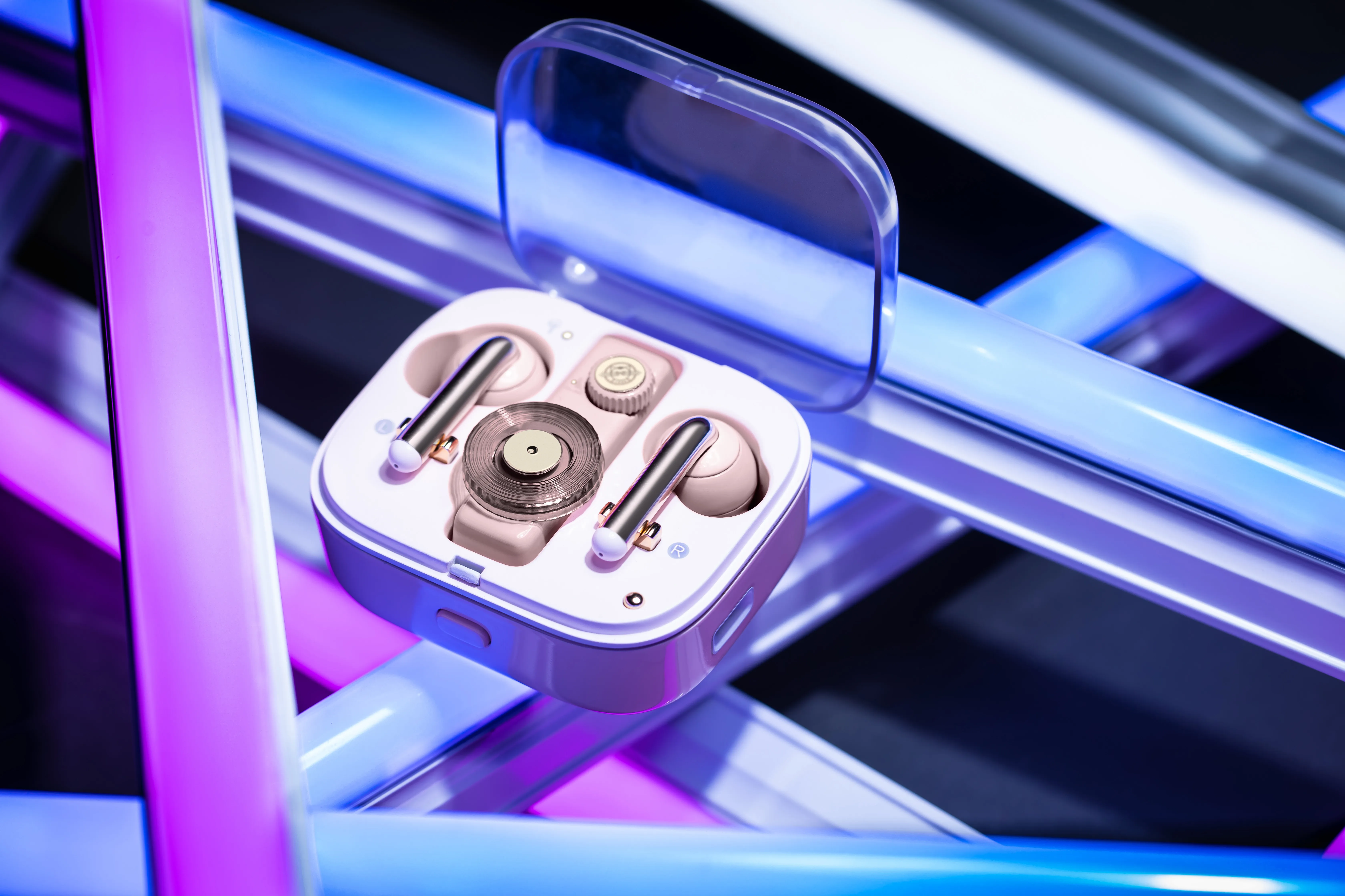Беспроводные TWS Bluetooth наушники MUZEN Chao ONE Одри Pink Mao King настоящие спортивные