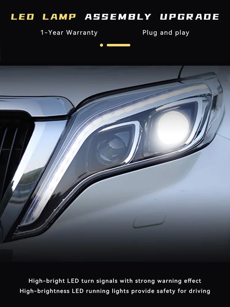 Фара для Toyota Prado LC150 2014-2017 автомобильные фары DRL Dynamic 2017 новейший дизайн