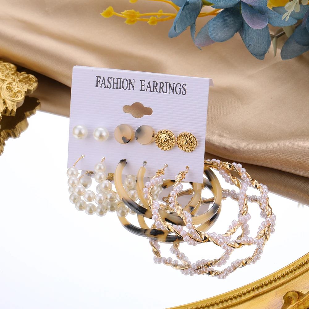 FAMSHIN 6 парт/уп. винтажные геометрические металлические бриллиантовые висячие