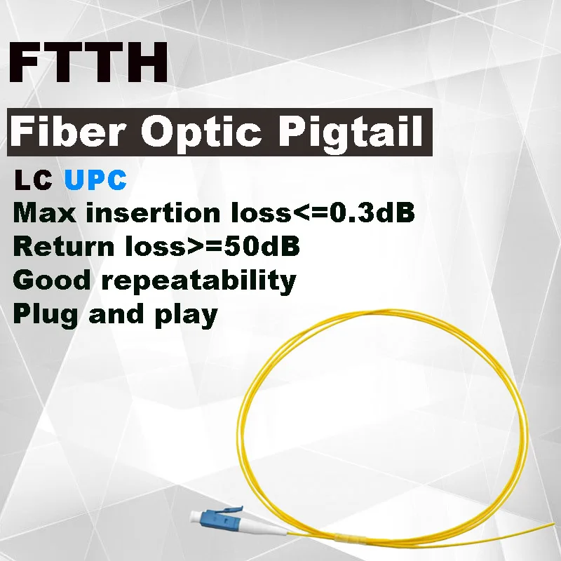 

FASO 50PCS LC UPC Connector Pigtails, SM SX Core 0.9mm G652D 1/1.5/2m LSZH Jacket Fiber Optic Pigtails