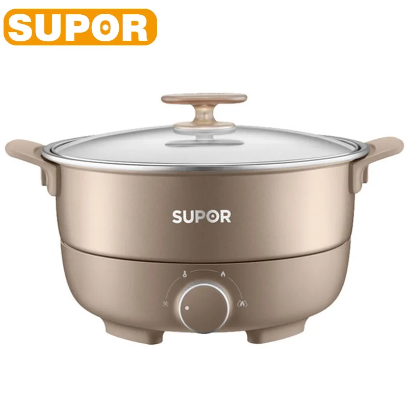 

Китайский котелок с крышкой SUPOR, емкость 4 л, разделенный котелок, кухонная сковорода, многофункциональный электрический котелок, бытовая техника