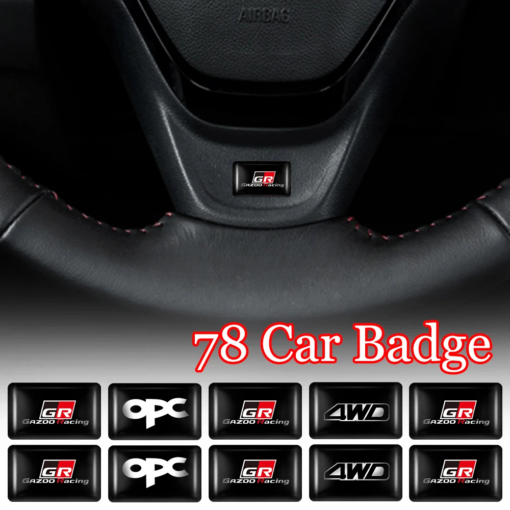 

10 шт. 3D эпоксидная смола, автомобильный Стайлинг, аксессуары для рулевого колеса для Toyota GR GAZOO RACING, значок, эмблема, авто, украшение интерьера, наклейка