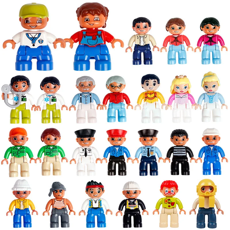S Big Building Blocks Accessory Family Worker Police Doctor 