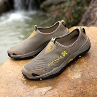 jiemiao men sandals summer mesh breathable outdoor trekking hiking shoes wading shoes non slip casual sneakers size 38 46