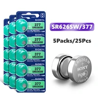 sony 25pcs 1 55v ag4 377a 377 lr626 sr626sw sr66 lr66 silver oxide button cell coin batteries single use for watch car key