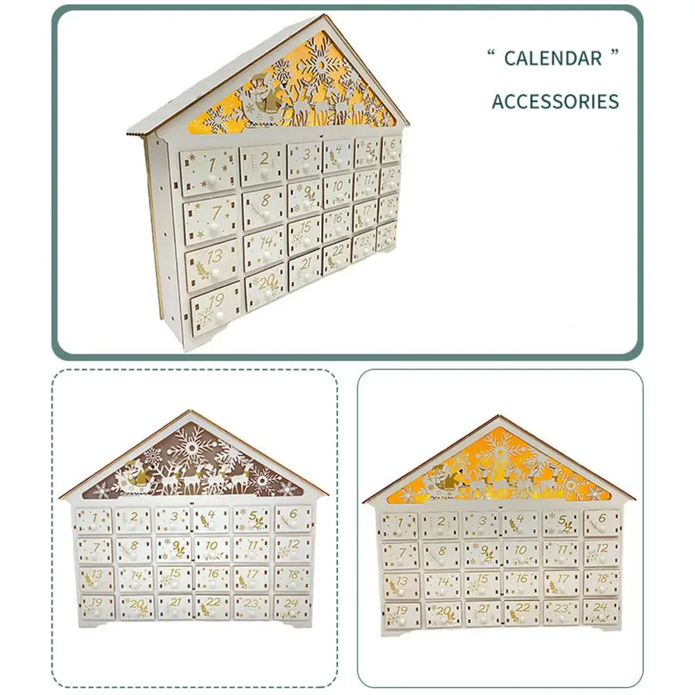 

Рождественский настольный календарь, уникальные экологически чистые практичные светодиодсветодиодный рождественские деревянные календари с обратным отсчетом для фестиваля