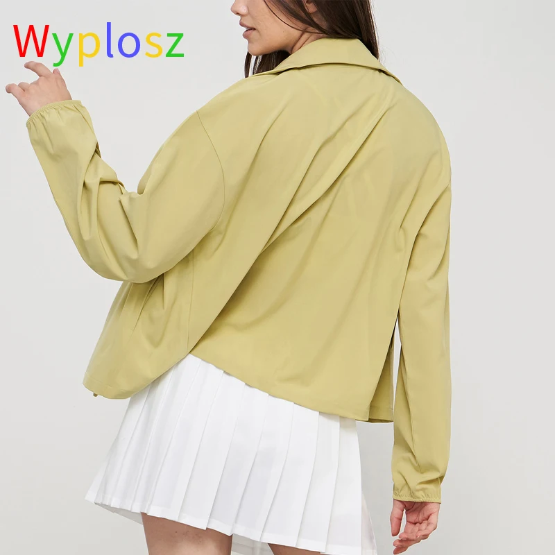 Wyplosz Yoga Top Jacket Sportswear Sports Zipper Woman Activewear Stand Collar Fitness Workout Naked Sz Cool Sun Protection Free
