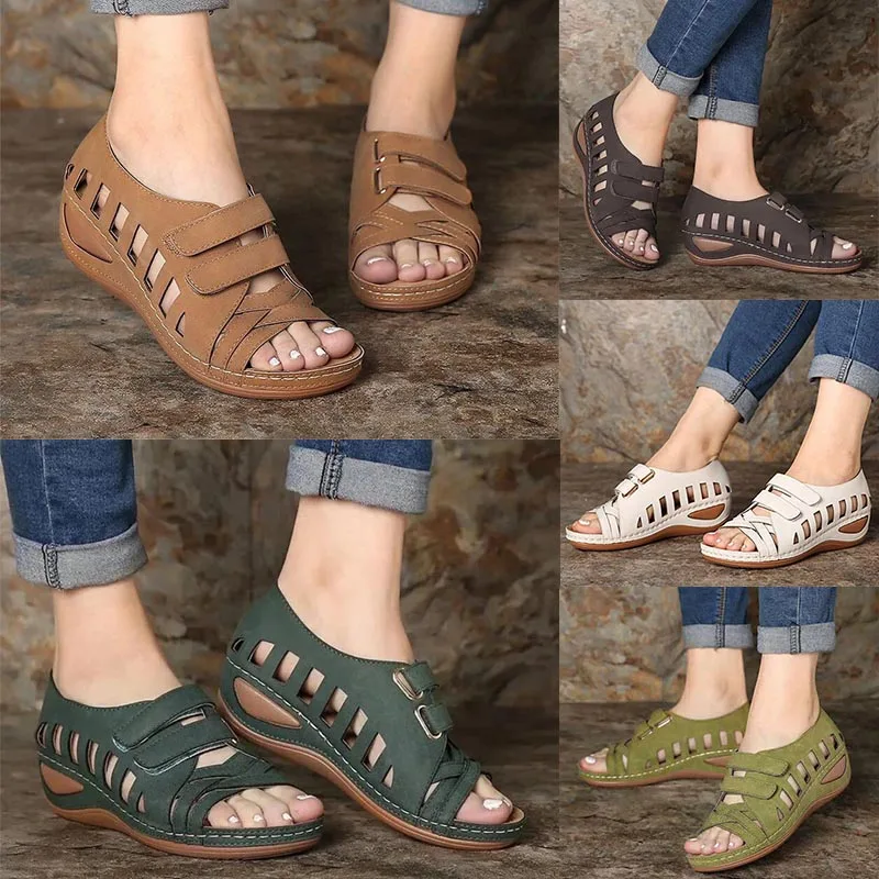

Модная женская обувь с круглым носком на плоской подошве, Повседневная Уличная обувь, сандалии