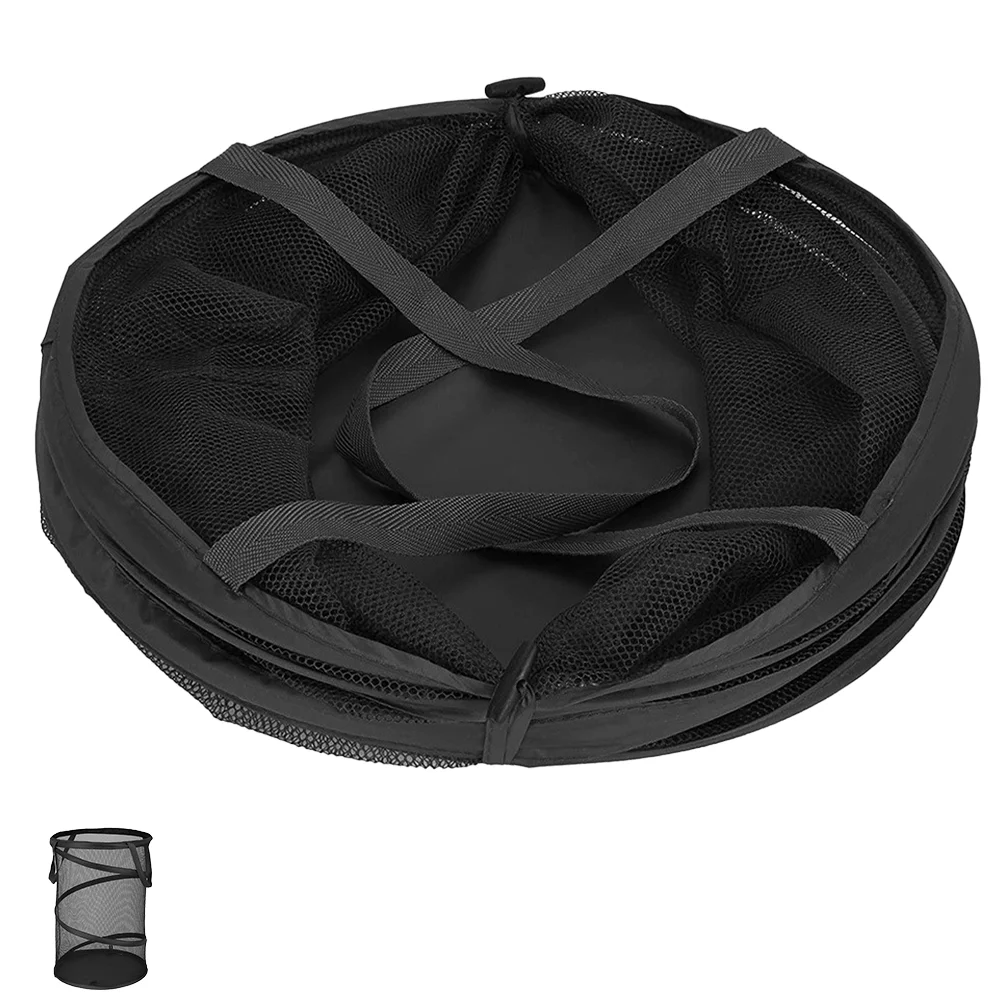 

Round Double Handles Mesh Clothing Basket Dirty Clothes Basket Foldable Basket